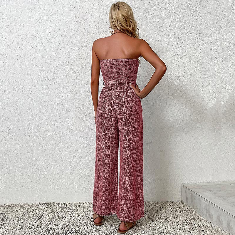 Crepe Luxe Collection Strapless Wide Leg Jumpsuit Exclusive Edition For Evening Wear