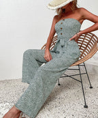 Crepe Luxe Collection Strapless Wide Leg Jumpsuit Exclusive Edition For Evening Wear