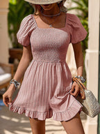 Smocked Ruffle Hem Playsuit Lightweight Breathable Luxe Exclusive Collection