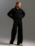 Luxe Knit Loungewear Set Polo Neck Jumper Wide Leg Trousers Limited Edition