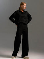 Luxe Knit Loungewear Set Polo Neck Jumper Wide Leg Trousers Limited Edition