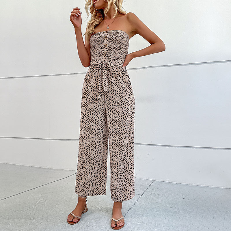 Crepe Luxe Collection Strapless Wide Leg Jumpsuit Exclusive Edition For Evening Wear