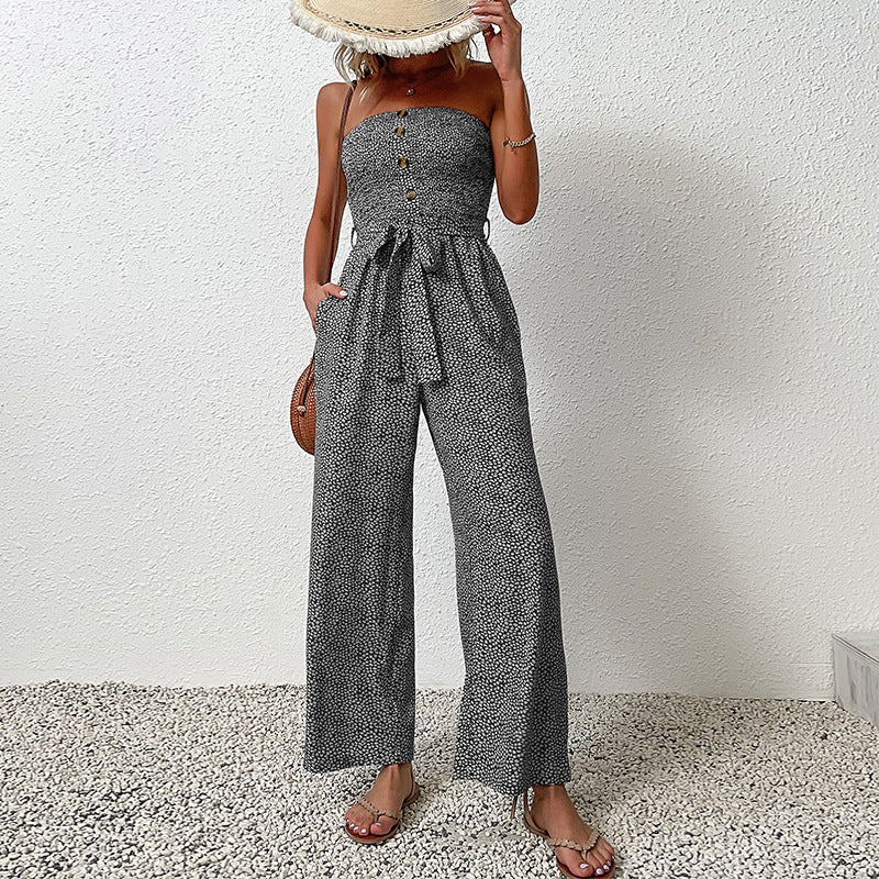 Crepe Luxe Collection Strapless Wide Leg Jumpsuit Exclusive Edition For Evening Wear