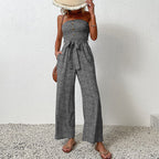 Crepe Luxe Collection Strapless Wide Leg Jumpsuit Exclusive Edition For Evening Wear