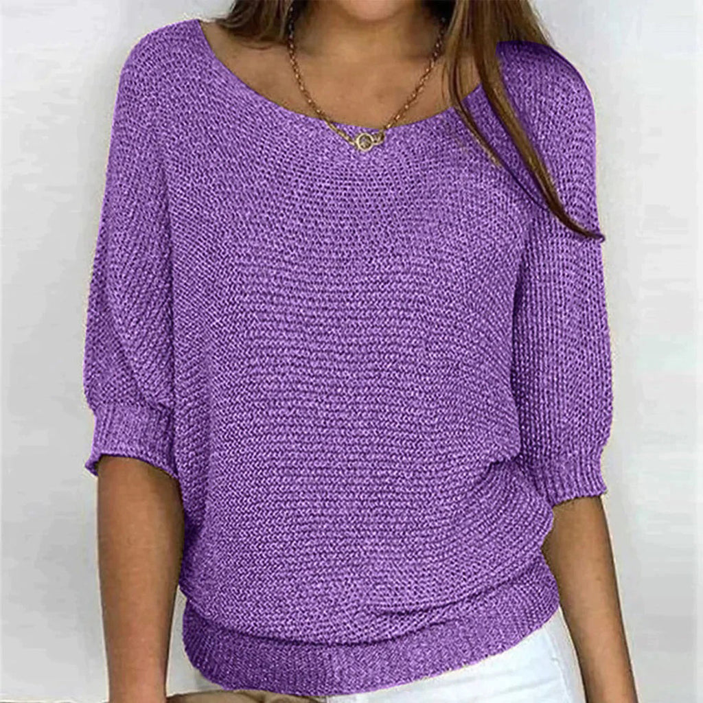 Luxe Collection Womens Knit Top Patterned Loose Fit Exclusive Everyday Elegance