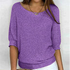 Luxe Collection Womens Knit Top Patterned Loose Fit Exclusive Everyday Elegance