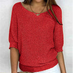 Luxe Collection Womens Knit Top Patterned Loose Fit Exclusive Everyday Elegance