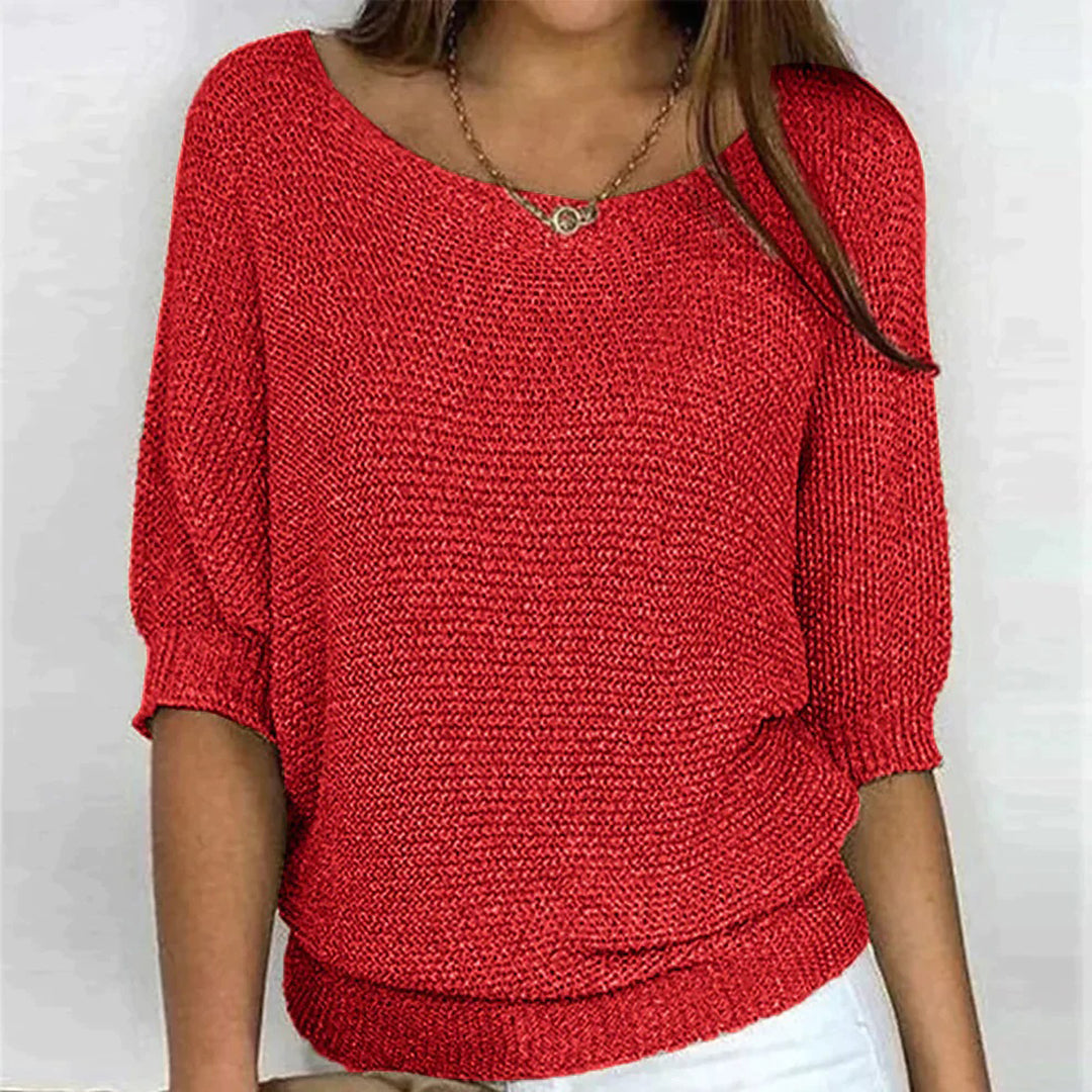 Luxe Collection Womens Knit Top Patterned Loose Fit Exclusive Everyday Elegance
