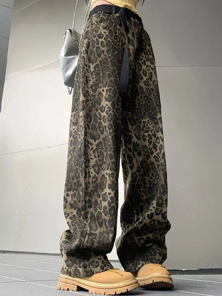 Leopard Print Wide Leg Jeans Vintage Collection Exclusive
