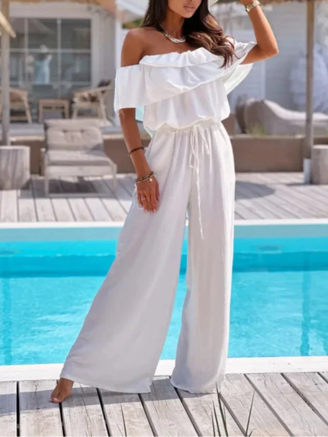 Chic Off-Shoulder Jumpsuit With Ruffles Couture Limited