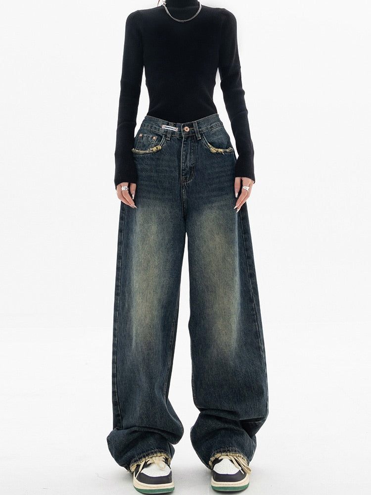 Premium Denim Baggy Wide Leg Jeans High Rise Limited Collection Capsule