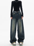 Premium Denim Baggy Wide Leg Jeans High Rise Limited Collection Capsule