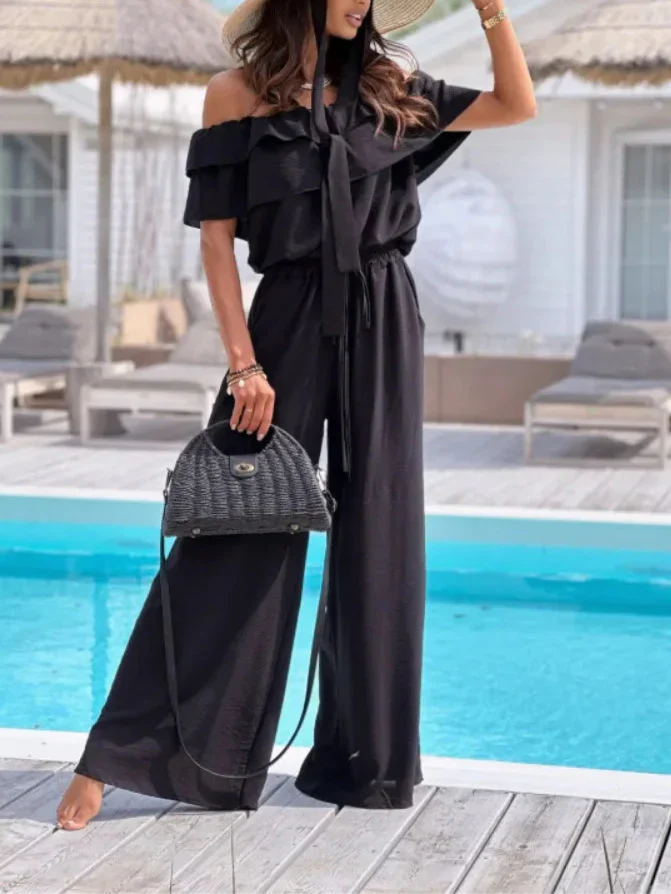 Chic Off-Shoulder Jumpsuit With Ruffles Couture Limited