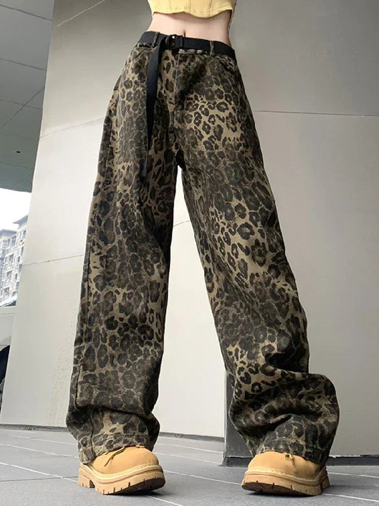 Leopard Print Wide Leg Jeans Vintage Collection Exclusive