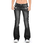 Womens Low Rise Flared Jeans From Premium Denim Collection Limited Edition