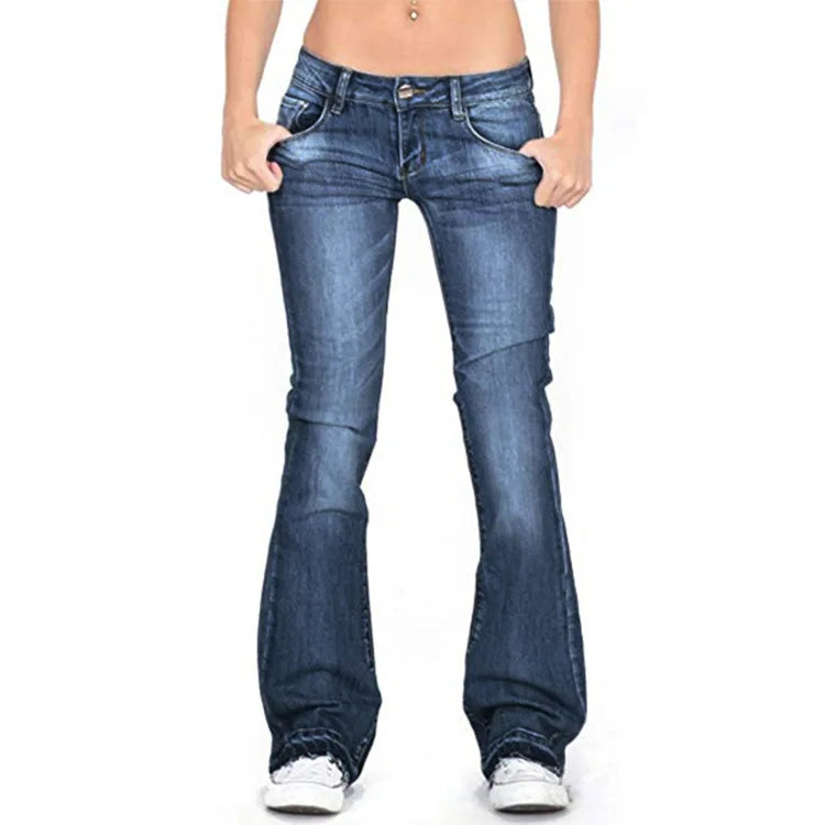 Womens Low Rise Flared Jeans From Premium Denim Collection Limited Edition