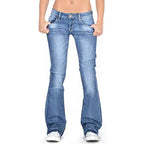 Womens Low Rise Flared Jeans From Premium Denim Collection Limited Edition