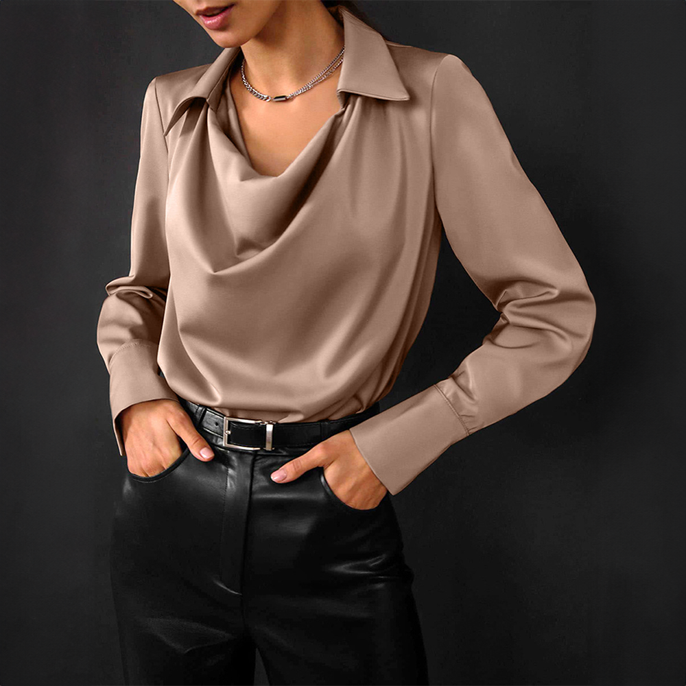 Womens Silk Cowl Neck Blouse Limited Edition Luxury Collection Exclusive
