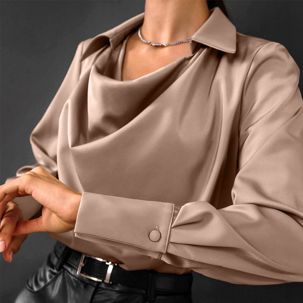 Womens Silk Cowl Neck Blouse Limited Edition Luxury Collection Exclusive