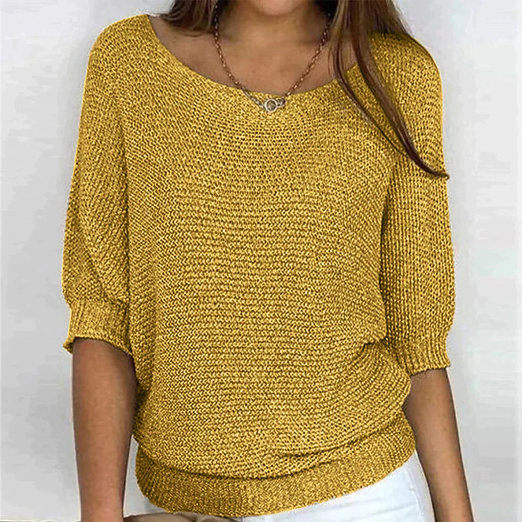 Luxe Collection Womens Knit Top Patterned Loose Fit Exclusive Everyday Elegance