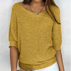 Luxe Collection Womens Knit Top Patterned Loose Fit Exclusive Everyday Elegance