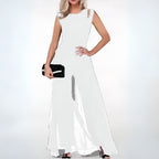 Crepe Sleeveless Wide Leg Jumpsuit Summer Collection Exclusive Refinement