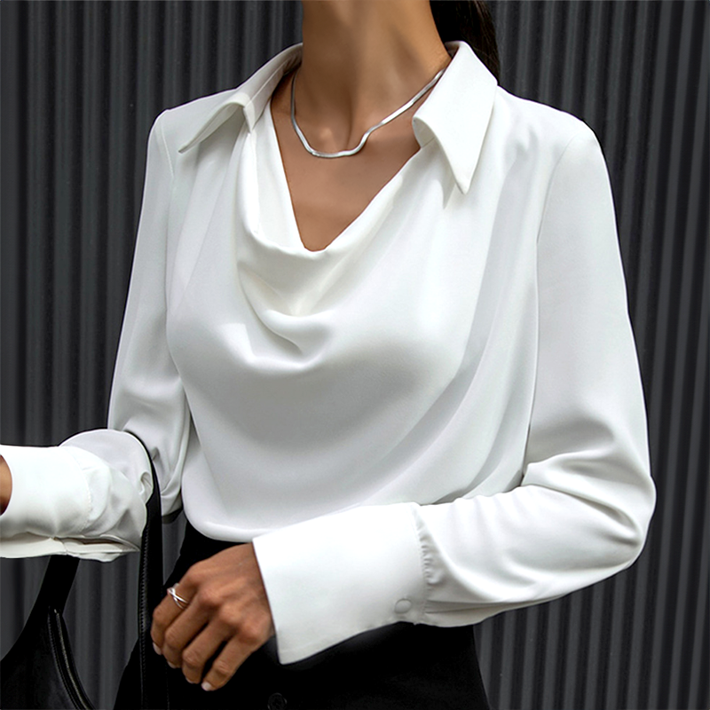 Womens Silk Cowl Neck Blouse Limited Edition Luxury Collection Exclusive