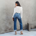 Premium Denim High-Waist Jeans Rolled Cuffs Limited Edition
