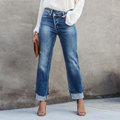 Premium Denim High-Waist Jeans Rolled Cuffs Limited Edition