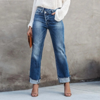 Premium Denim High-Waist Jeans Rolled Cuffs Limited Edition