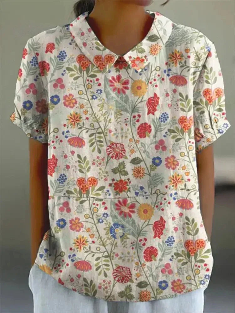 Floral Collection Blouse With Peter Pan Collar Timeless Craftsmanship Limited Run