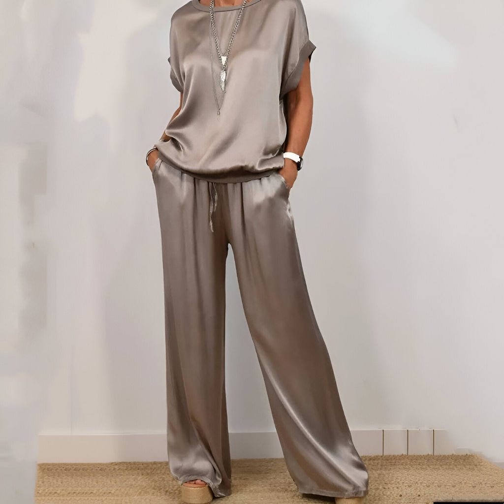 Silk Satin Two Piece Set For Women Exclusive Lounge