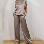 Silk Satin Two Piece Set For Women Exclusive Lounge