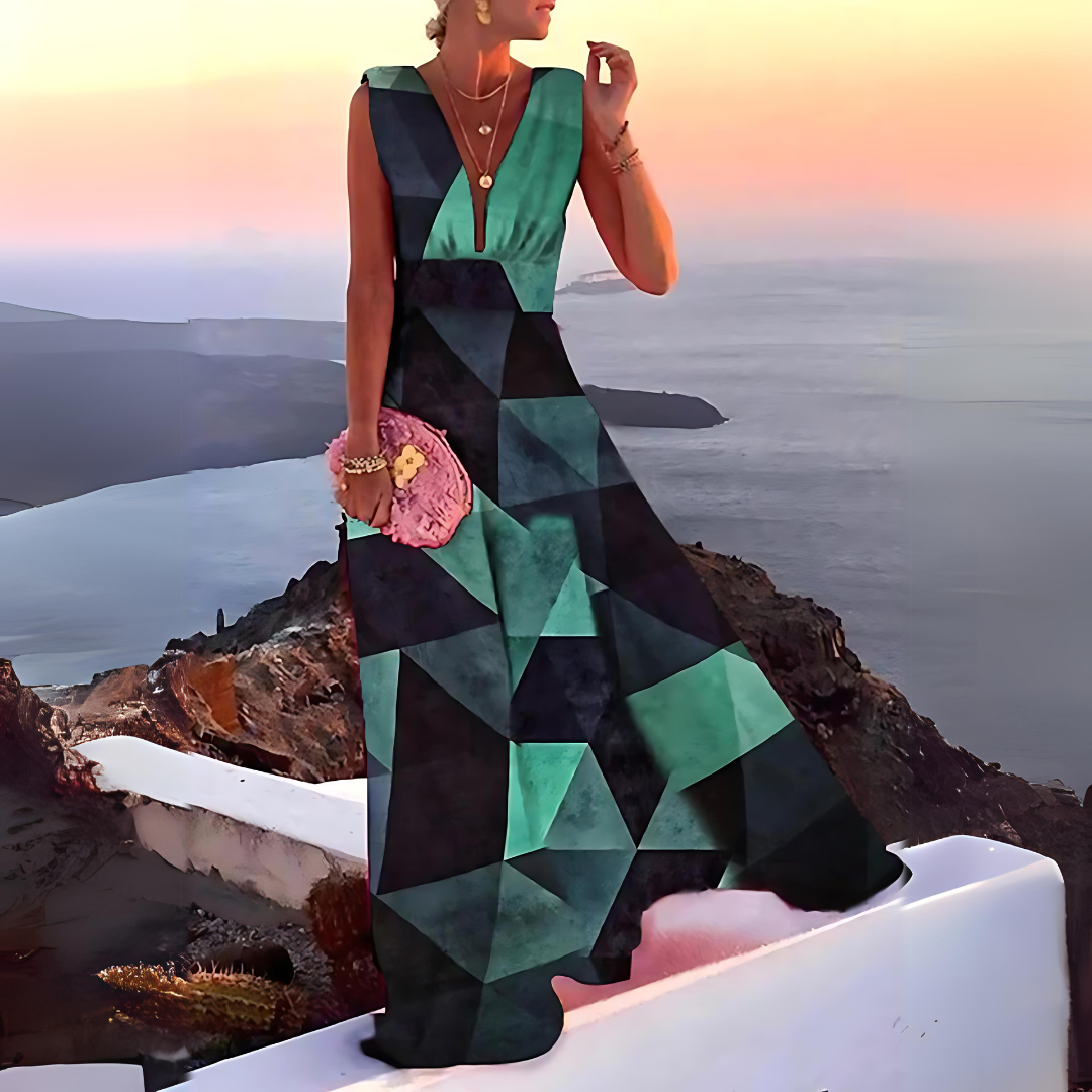 Silk Blend Sleeveless Printed Dress Luxe Collection Limited Edition Timeless Elegance
