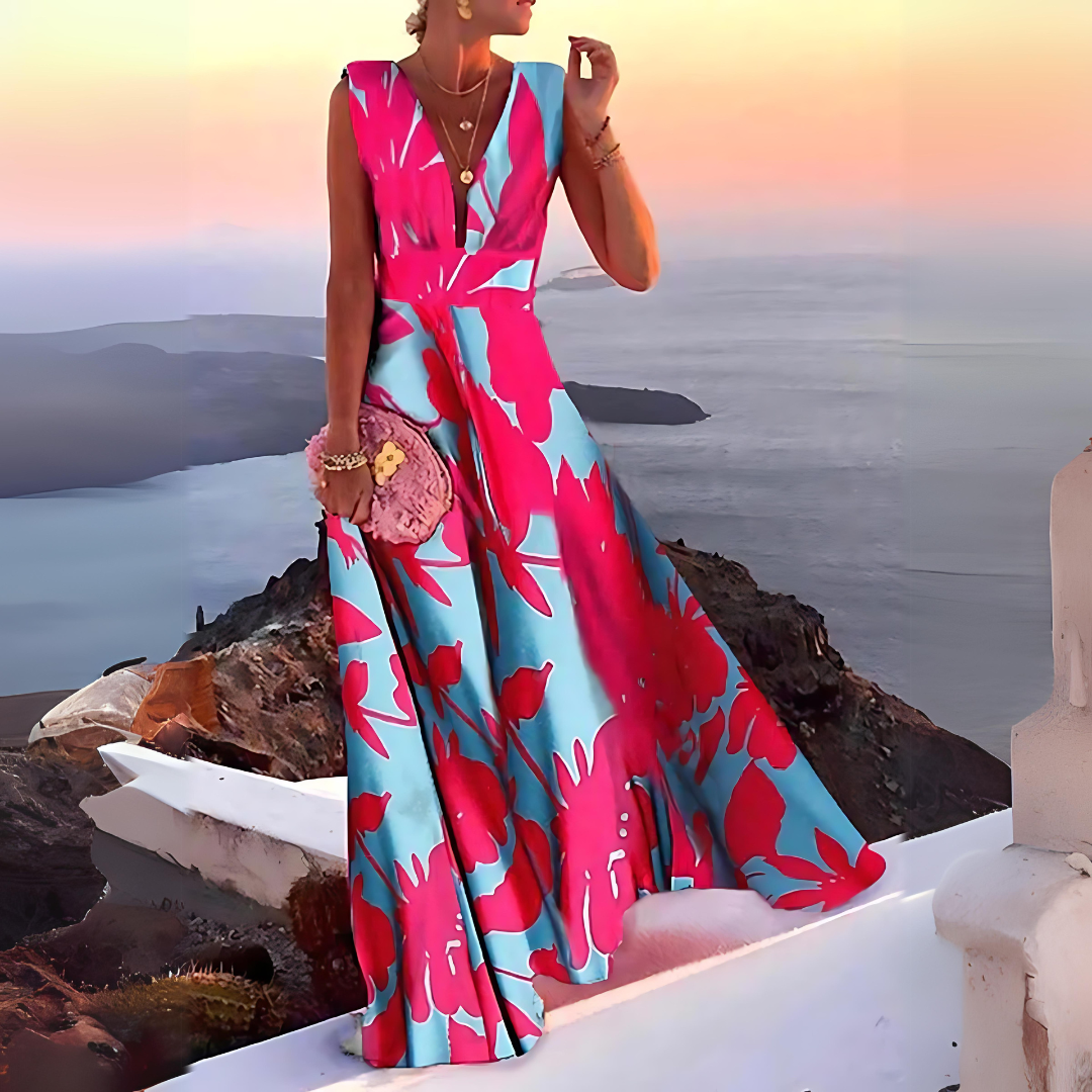 Silk Blend Sleeveless Printed Dress Luxe Collection Limited Edition Timeless Elegance