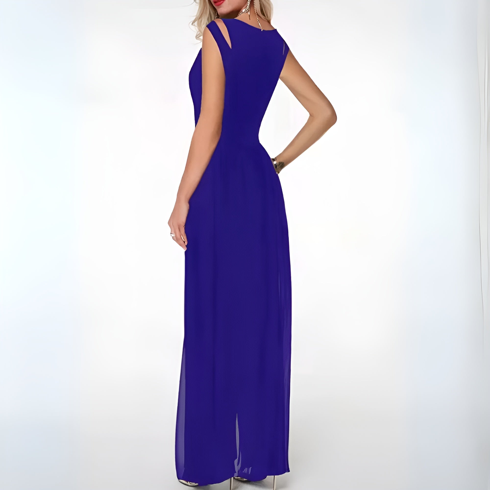 Crepe Sleeveless Wide Leg Jumpsuit Summer Collection Exclusive Refinement