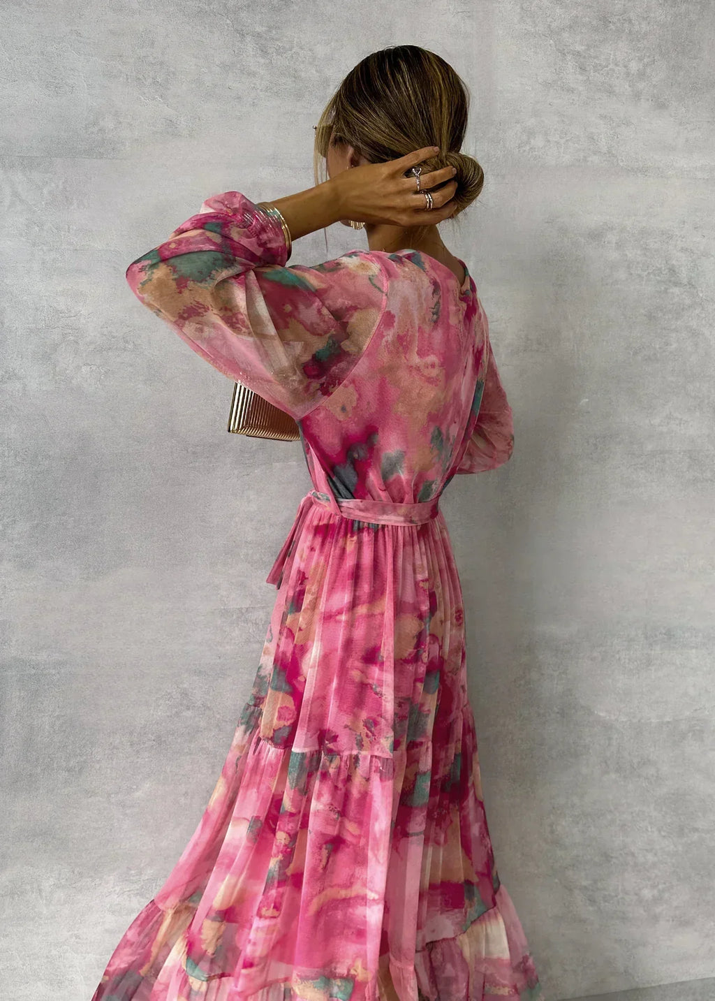 Luxe Jersey Collection Pink Long Sleeve Dress For Women Limited Run Exclusive