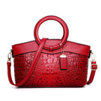 Crocodile Motif Leather Handbag Luxury Collection Limited Edition Heritage Craft