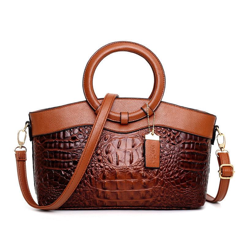 Crocodile Motif Leather Handbag Luxury Collection Limited Edition Heritage Craft