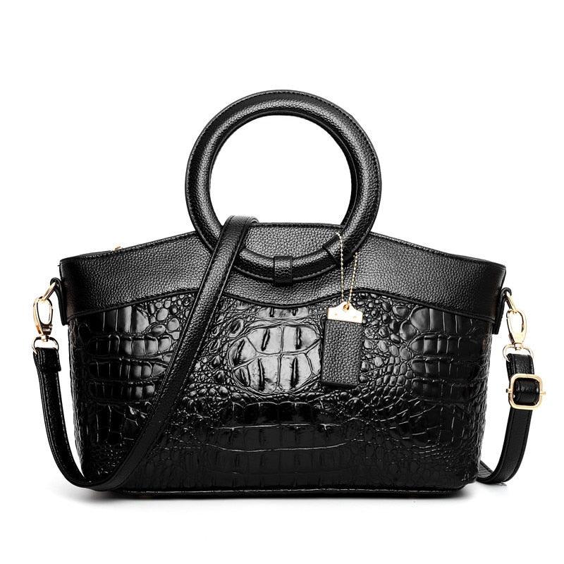 Crocodile Motif Leather Handbag Luxury Collection Limited Edition Heritage Craft