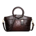 Crocodile Motif Leather Handbag Luxury Collection Limited Edition Heritage Craft