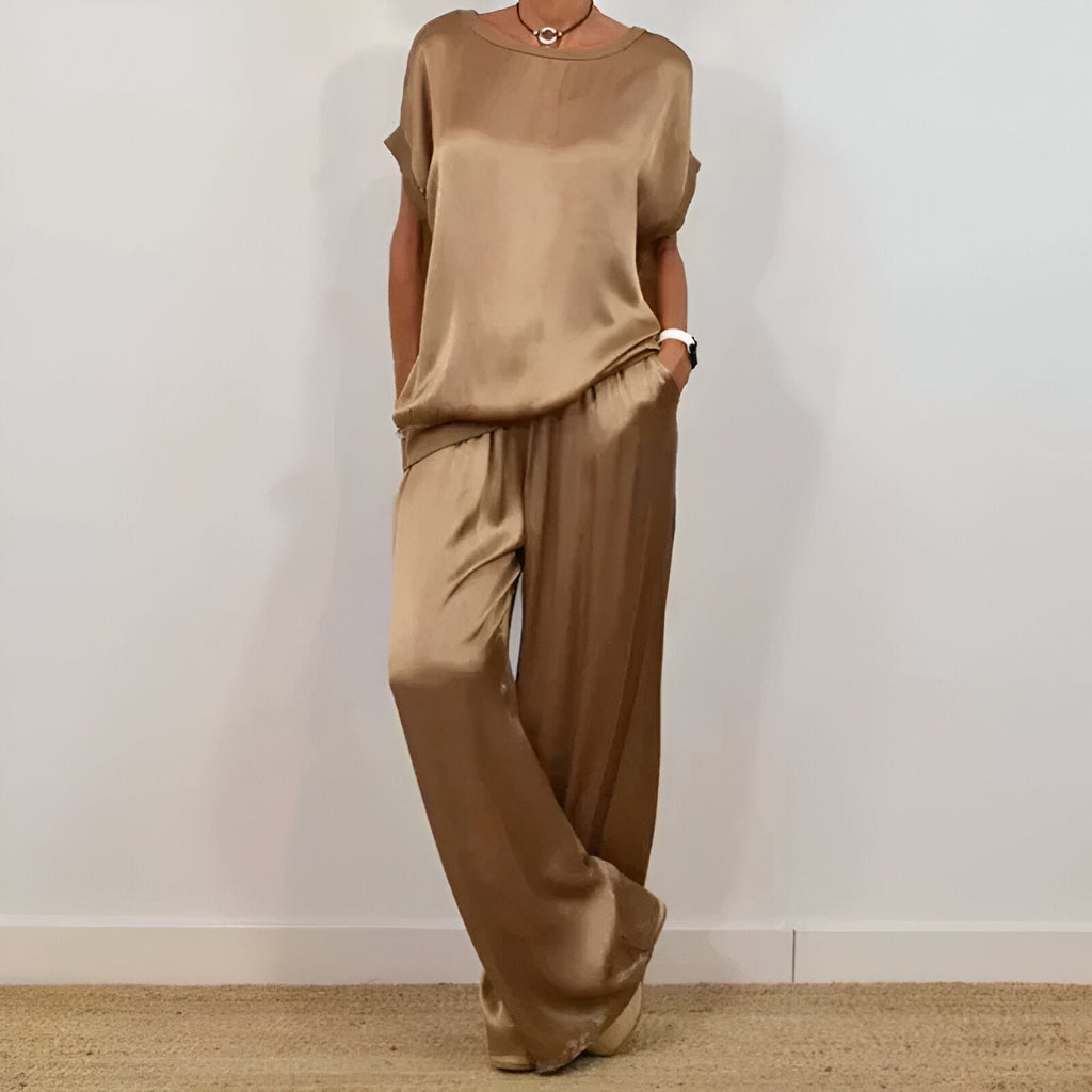 Silk Satin Two Piece Set For Women Exclusive Lounge