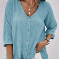 Mila V Neck Fall Shirt Women Luxe Cotton Collection Signature Limited Edition