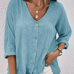 Mila V Neck Fall Shirt Women Luxe Cotton Collection Signature Limited Edition