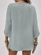 Mila V Neck Fall Shirt Women Luxe Cotton Collection Signature Limited Edition
