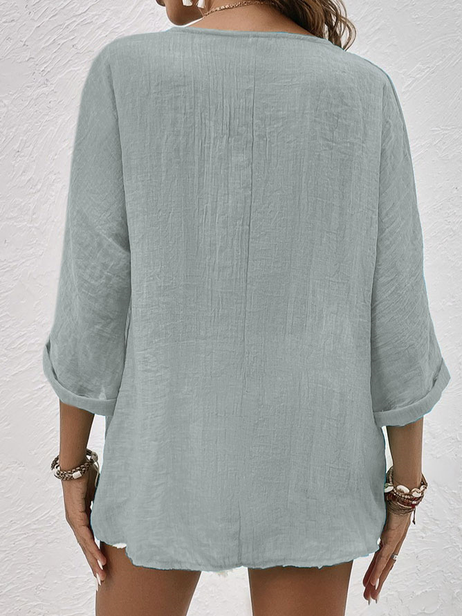 Mila V Neck Fall Shirt Women Luxe Cotton Collection Signature Limited Edition