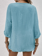Mila V Neck Fall Shirt Women Luxe Cotton Collection Signature Limited Edition