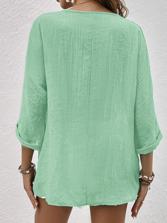 Mila V Neck Fall Shirt Women Luxe Cotton Collection Signature Limited Edition