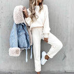 Heritage Atelier Luxe Lounge Exclusive Loungewear Set Balloon Sleeve Top Trousers
