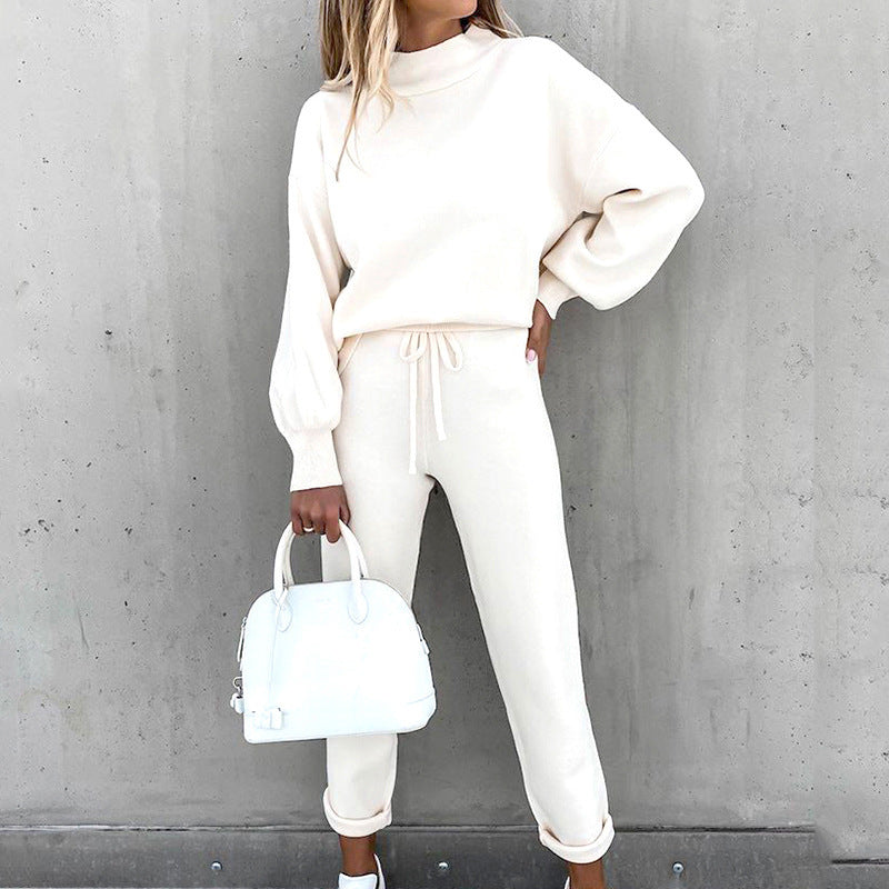 Heritage Atelier Luxe Lounge Exclusive Loungewear Set Balloon Sleeve Top Trousers